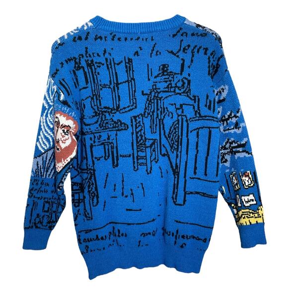 YZY MFG-IF Van Gogh Inspired Knit Sweater Blue (M) - Picture 2 of 4